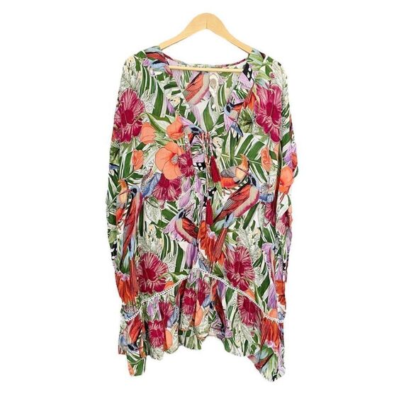 Z&L Tropical Poncho Beach Coverup One Size - Picture 2 of 8